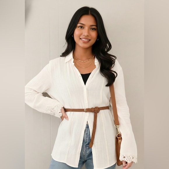 Camel Braided Vegan Leather Belt (U415)
